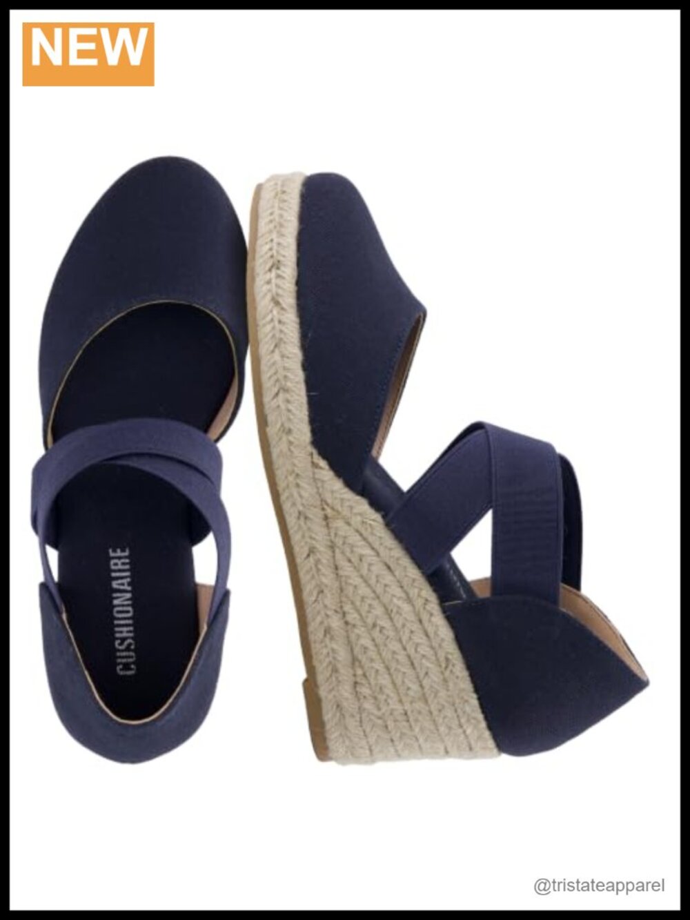 CUSHIONAIRE Chica Espadrille Wedge Sandals Women Slip On Closed Toe Comfort